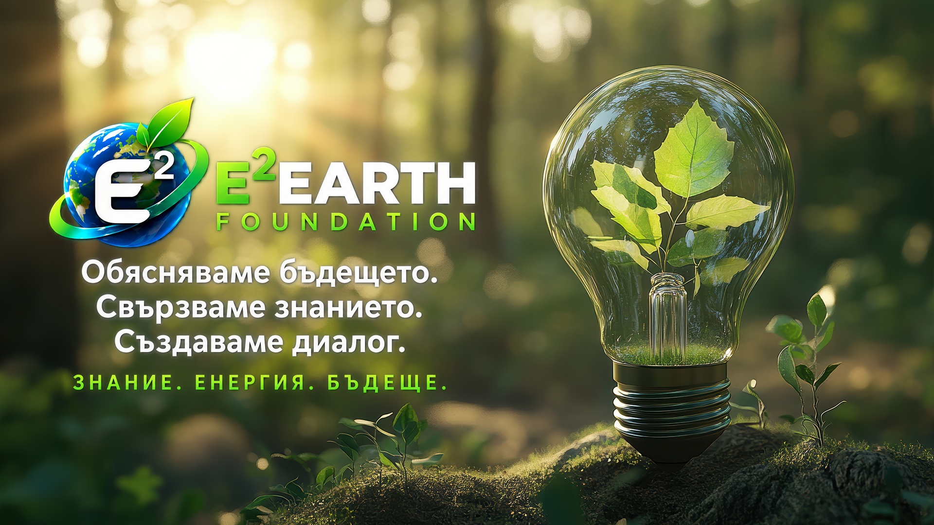 E²EARTH Foundation — Обясняваме бъдещето. Свързваме знанието. Създаваме диалог. Знание. Енергия. Бъдеще.